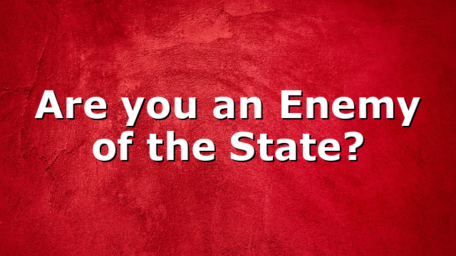 Are you an Enemy of the State?