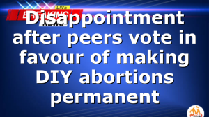 Disappointment after peers vote in favour of making DIY abortions permanent