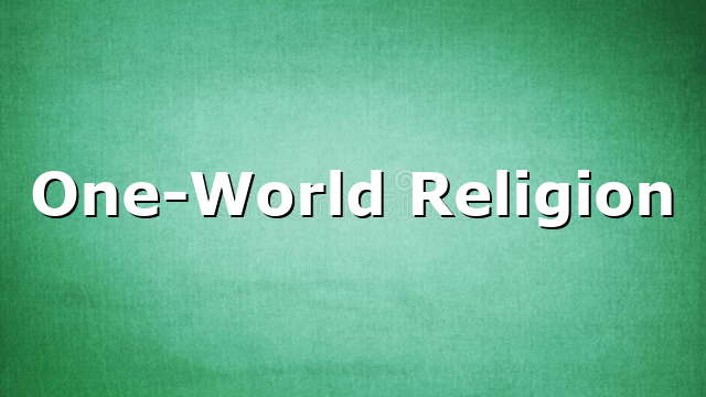 One-World Religion