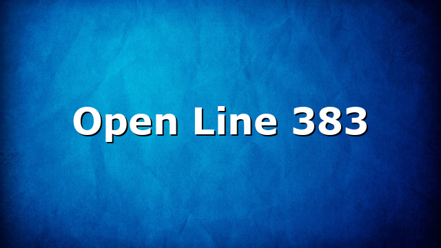 Open Line 383