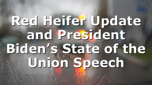 Red Heifer Update and President Biden’s State of the Union Speech