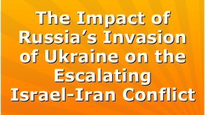 The Impact of Russia’s Invasion of Ukraine on the Escalating Israel-Iran Conflict