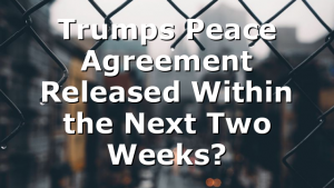 Trumps Peace Agreement Released Within the Next Two Weeks?