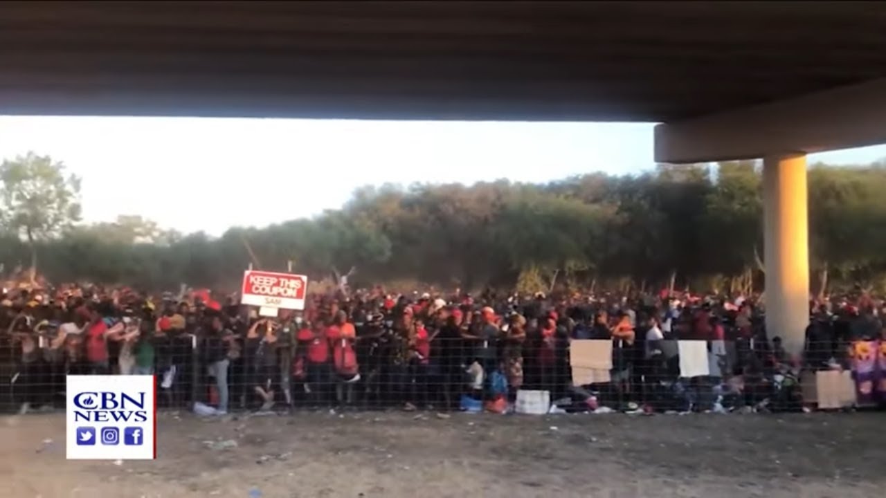 Stunning Video of 10,000 Haitian Migrants Jammed Under Texas Border Bridge