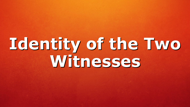 Identity of the Two Witnesses