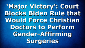 ‘Major Victory’: Court Blocks Biden Rule that Would Force Christian Doctors to Perform Gender-Affirming Surgeries