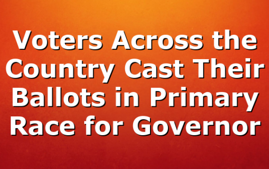 Voters Across the Country Cast Their Ballots in Primary Race for Governor