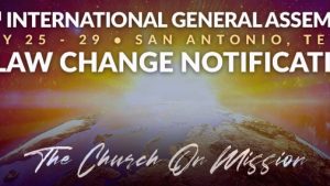 GA22 Previous Notice Regarding Changes To The Church of God Bylaws