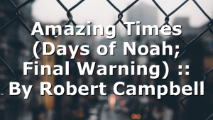 Amazing Times (Days of Noah; Final Warning) :: By Robert Campbell
