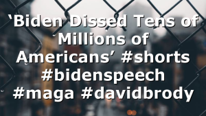 ‘Biden Dissed Tens of Millions of Americans’ #shorts #bidenspeech #maga #davidbrody