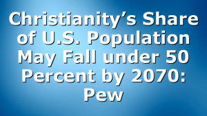 Christianity’s Share of U.S. Population May Fall under 50 Percent by 2070: Pew