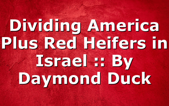 Dividing America Plus Red Heifers in Israel :: By Daymond Duck