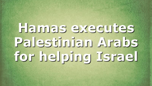 Hamas executes Palestinian Arabs for helping Israel