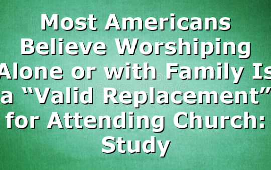 Most Americans Believe Worshiping Alone or with Family Is a “Valid Replacement” for Attending Church: Study